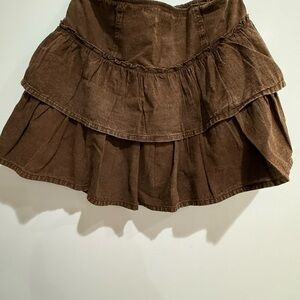Brown Tiered Women's Skirt